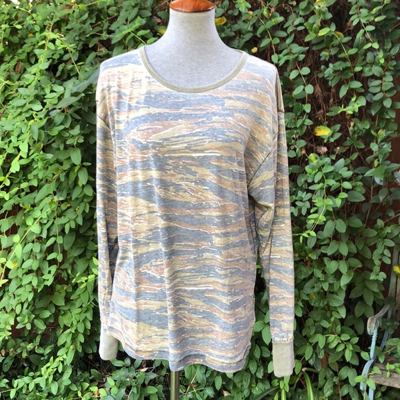 Free People Arielle Printed Long Sleeve Tee #12 - Picture 2 of 6